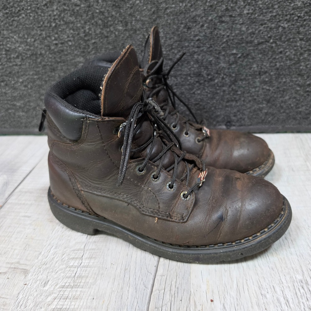 Vintage Red Wing Work Boots Brown Mens 8 Oil Resistant Leather 1206 USA Soft Toe